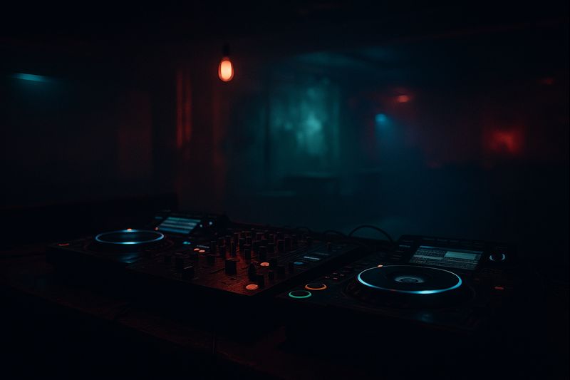 Dark moody image representing the collapsed Bucharest DJ scene