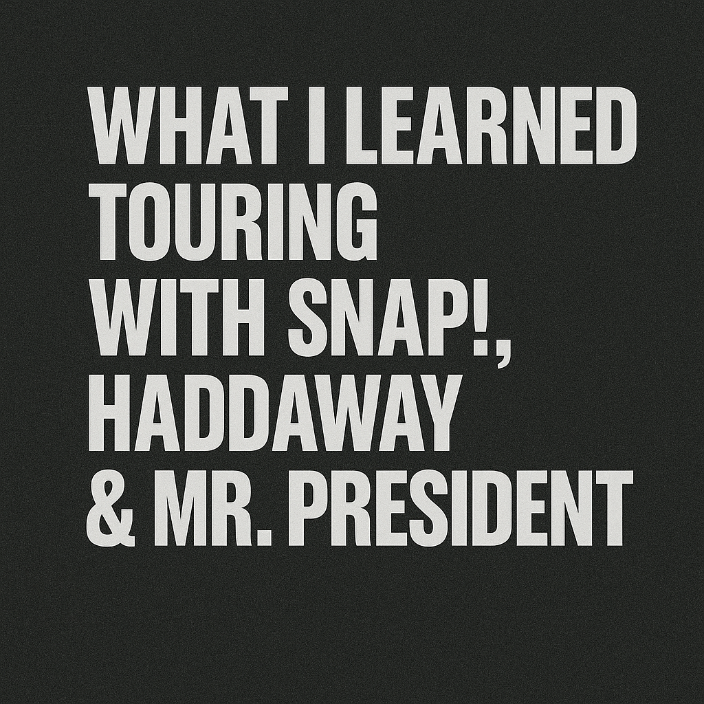 Minimalist graphic symbolizing touring and music industry experience